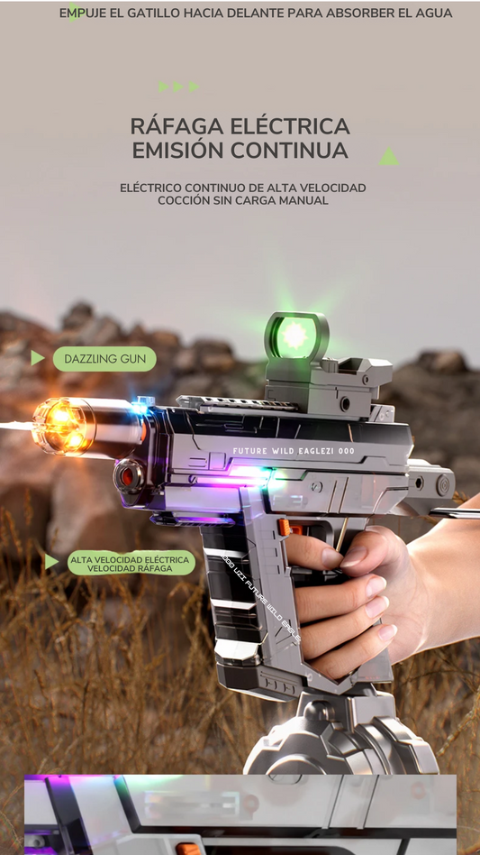 PISTOLA ELECTRICA DE AGUA CON CULATA Y MIRA ILUMINADA